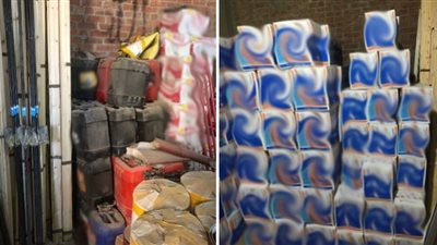 ضبط دهانات وخامات مجهولة المصدر بالشرقية