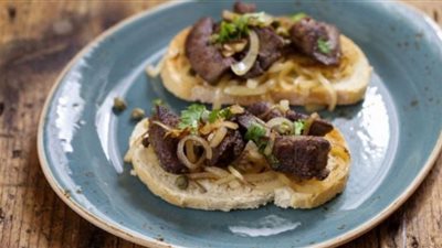 طريقة ساندويش الكبدة بدبس الرمان