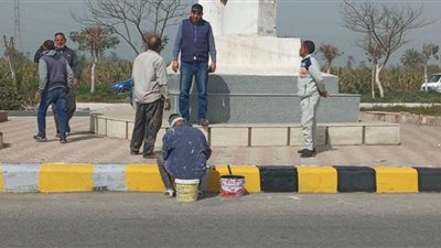 استمرار أعمال الدهانات والتجميل وزراعة الأشجار بمطاي