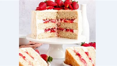 طريقة عمل كيك بمربى الفراولة| زي المطاعم