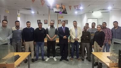 محمد حرحش في زيارة للوفد لعرض برنامجه الانتخابي