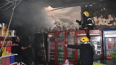 سبب حريق سوبر ماركت في الجيزة