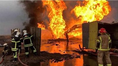 اندلاع حريق في بئر نفط بالكويت بسبب سوء الأحوال الجوية