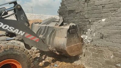 إزالة 5 حالات بناء مخالف على الأراضي الزراعية بمركز المحلة