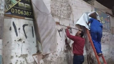 حملة مكبرة تزيل ٢٢ حالة أشغال بشوارع مدينة قنا