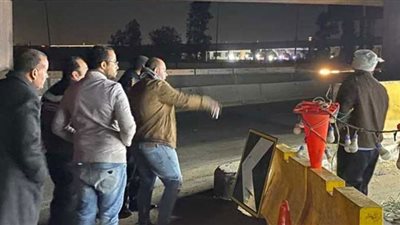 هبوط أرضي بطريق كوبري الفحص في بنها وتحويلات مرورية