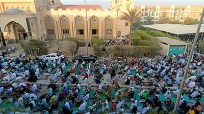 صلاة العيد مسجد حسن يوسف بـ ٦ أكتوبر يستقبل الآلاف