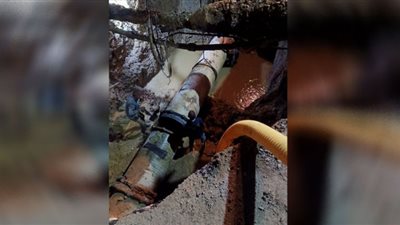 مياه القناة: الانتهاء من إصلاح كسر خط طرد محطة رفع صرف صحي