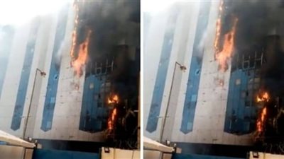 حريق ضخم يلتهم بنك السودان المركزي.. شاهد