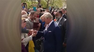 الملك تشارلز يصافح المواطنين على جانبي طريق قصر باكنغهام (شاهد)