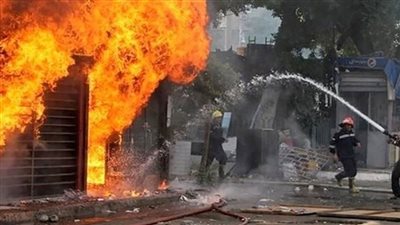 حريق هائل داخل معرض موبيليا في الإسكندرية