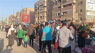 توزيع الورود وكروت التهنئة على المارة احتفالًا بعيد الفطر في كفر الشيخ