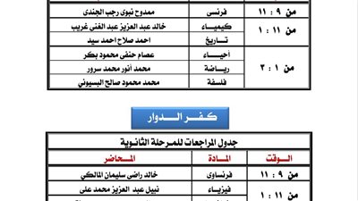  إنطلاق فعاليات  القافلة التعليمية المجانيه فى المراجعات للثانوية العامة بدمنهور وكفر الدوار