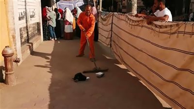 إزالة الإشغالات بمحيط لجان امتحانات الثانوية العامة بالمنيا 