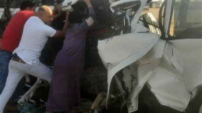 وفاة وإصابة 10 أشخاص في حادث تصادم بطريق الضبعة