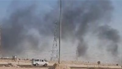  حريق هائل داخل مخزن وقود بطريق مصر السويس الصحراوى