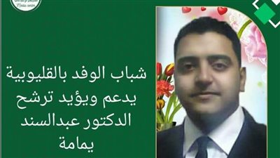 فيصل محمود سيف النصر: شباب الوفد بالقليوبية يؤيد ويدعم ترشيح الدكتور عبد السند يمامة