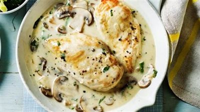 اصنعي دجاج بالكريمة الصحية والفطر كيتو