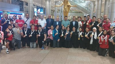 وزارة الشباب والرياضة يستقبل بعثة منتخب الكاراتيه بمطار القاهرة