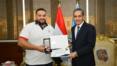  الغربية تكرم البطل أحمد جابر لحصوله على ميداليتين بدورة ألعاب البحر المتوسط