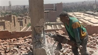 إزالة التعديات بالبناء في شبرا الخيمة بالقليوبية 