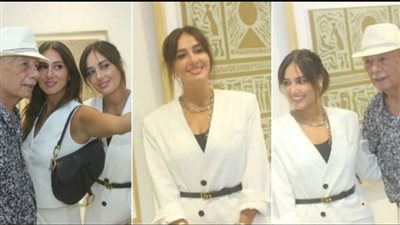 حلا شيحة تساند والدها في زيارة لمعرضه الخاص الجديد (شاهد)