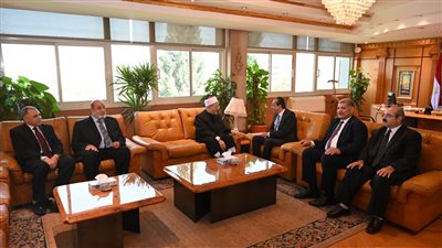 رئيس جامعة الفيوم يستقبل الدكتور شوقي علام مفتي الجمهورية 