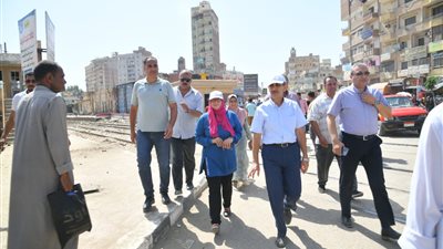 محافظ الغربية يتابع أعمال النظافة والرصف بقطور 