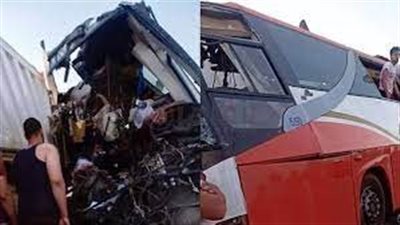 ننشر أسماء المصابين في حادث تصادم أتوبيس بسيارة نقل بطريق مصر الإسكندرية الزراعي