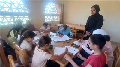 ورشة فنية للأطفال بثقافة الزعيم جمال عبدالناصر ببني مر بأسيوط