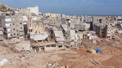 الأرض جفت والكارثة تبقت.. فيديو صادم من الجو لمدينة درنة المنكوبة (شاهد)