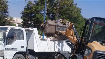 حملة لرفع  القمامة وتقليم الأشجار بمدينة ديروط