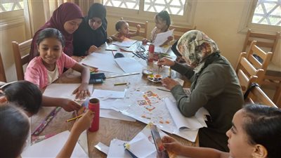 ورشة  فنية للأطفال بثقافة جمال عبد الناصر ببني مر بأسيوط 
