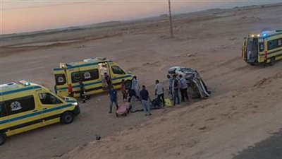 إصابة 5 أشخاص في حادث انقلاب سيارة على الطريق الدولي بجنوب سيناء