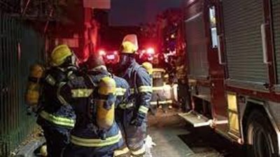 حريق في الطابق الأرضي بعقار بالعمرانية 