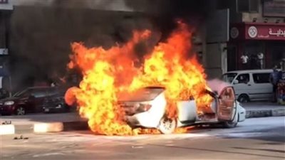 حريق محدود بسيارة في نطاق جامعة القاهرة 