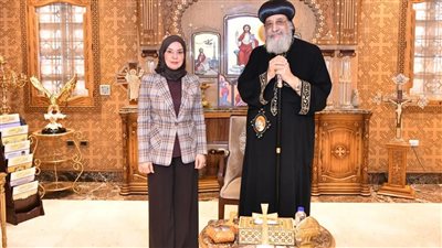 البابا تواضروس الثاني يستقبل سفيرة مملكة البحرين لدى مصر
