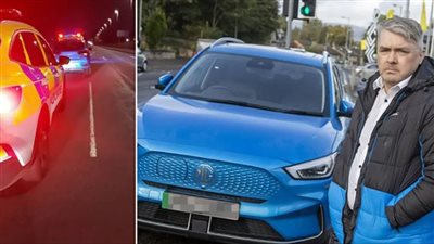 سيارة كهربائية تخطف قائدها في حادث مرعب