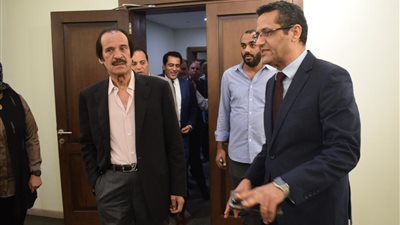وفد اتحاد الصحفيين العرب يتفقد مركز التدريب بنقابة الصحفيين المصريين