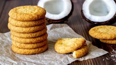 حلوى للانش بوكس| طريقة عمل كوكيز بجوز الهند الصحي لأولادك