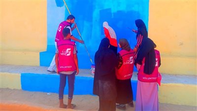 تجميل مركز شباب الغنايم بأيادى الشباب