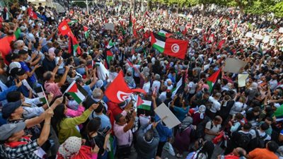 مظاهرات في تونس لدعم وتأييد الشعب الفلسطيني