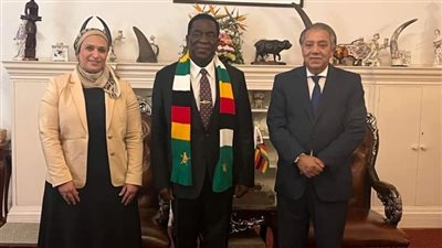 رئيس زيمبابوي يستقبل سفيرة مصر في هراري للتعاون في الصناعات الكيماويات