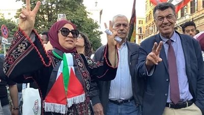 مظاهرة حاشدة للتضامن مع الشعب الفلسطيني بروما.. صور