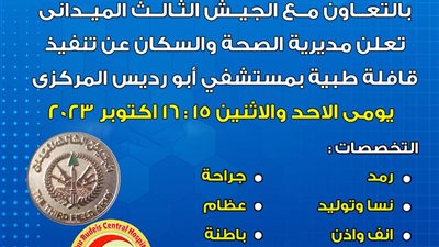 وكيل صحة جنوب سيناء: إنطلاق قافلة طبية بمستشفى أبورديس