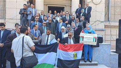 وقفة للمحامين للتنديد بمجازر إسرائيل ضد الفلسطينيين
