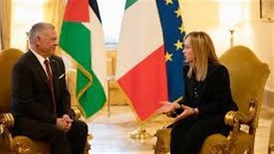 مباحثات بين ميلوني والملك عبد الله حول المساعدات الإنسانية لفلسطين