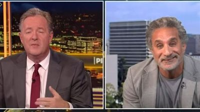 باسم يوسف مع أشهر إعلامي أمريكي يفضح جرائم إسرائيل في غزة.. (فيديو)