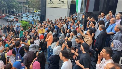 انضمام منى مينا لوقفة الصحفيين تنديدًا بمجازر اسرائيل ضد الشعب الفلسطيني