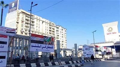 بالصور .. استعدادات ميدان محافظة الدقهلية لاستقبال المواطنين لمناصرة القضية الفلسطينية